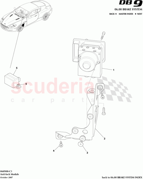 Part Diagram for Aston Martin 8D33-2C213-AB