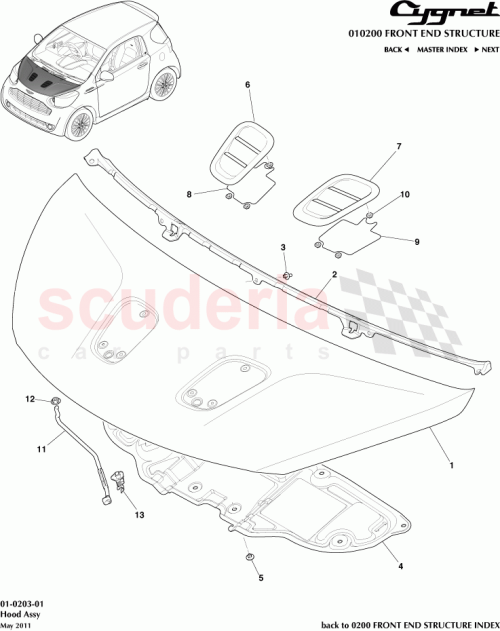Part Diagram for Aston Martin AY2Y-16612-AB