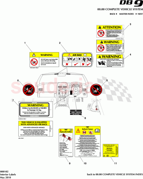 Part Diagram for Aston Martin 1R12-973620-AA