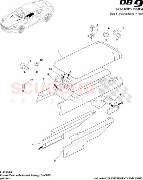 Part Diagram for Aston Martin 4G43-043B05-AB