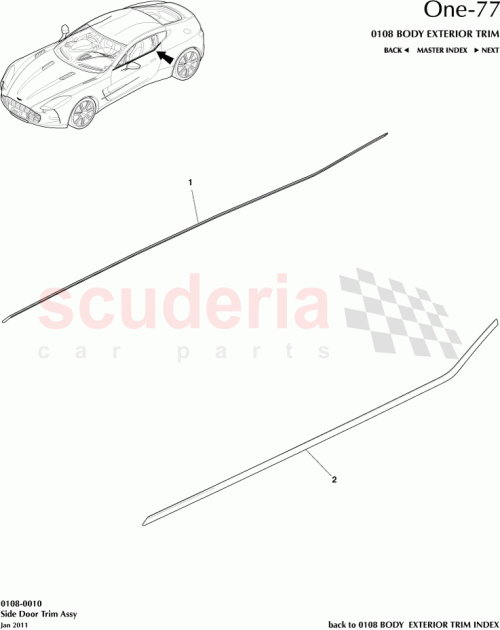 Part Diagram for Aston Martin DBY00261_B