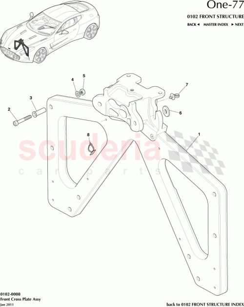 Part Diagram for Aston Martin 12023-03-7598-AA