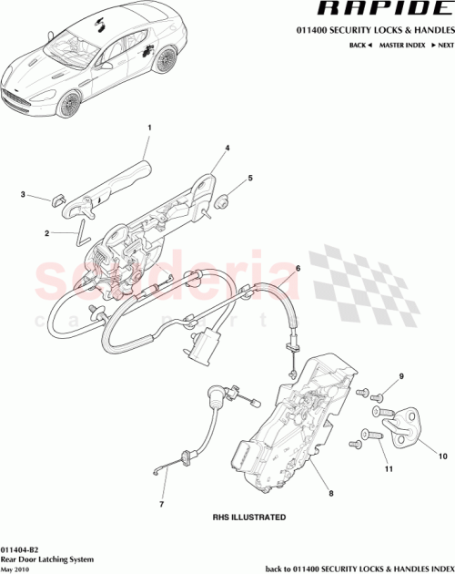 Part Diagram for Aston Martin ED43-66-10130