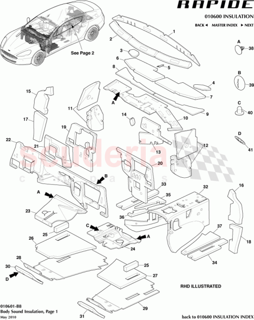 Part Diagram for Aston Martin AD43-28121-AB