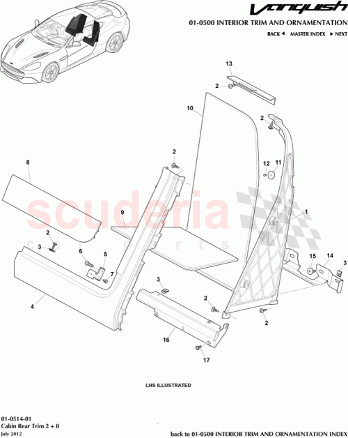 Part Diagram for Aston Martin DD33-11768-AAW