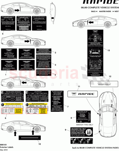 Part Diagram for Aston Martin AD43-1651-AA