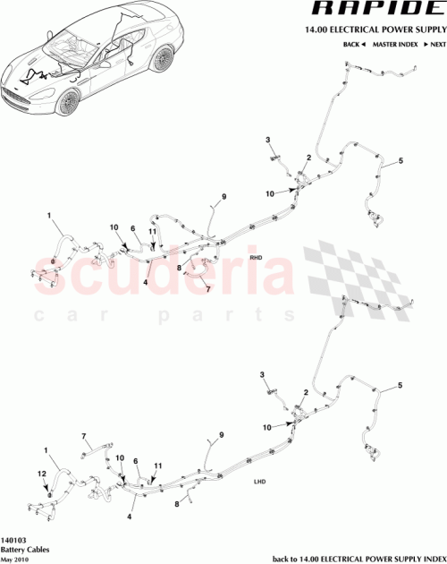Part Diagram for Aston Martin AD43-14B278-LA