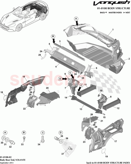 Part Diagram for Aston Martin ED33-L47124-AE