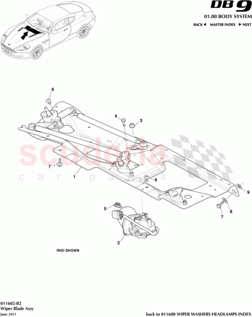 Part Diagram for Aston Martin CD43-17504-CA
