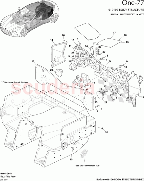 Part Diagram for Aston Martin 12023-06-1144-AE