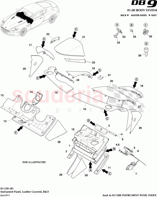 Part Diagram for Aston Martin 701448