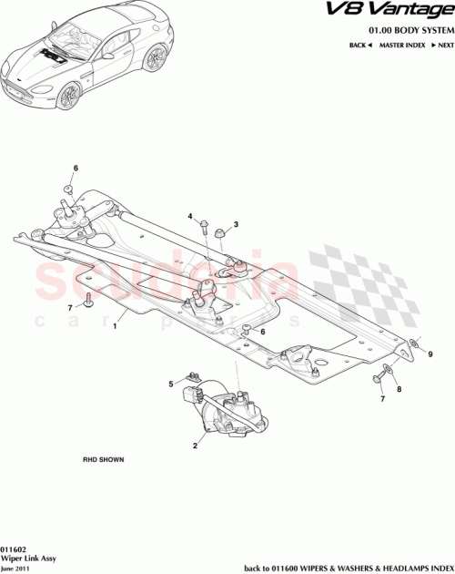 Part Diagram for Aston Martin CG33-17504-DA
