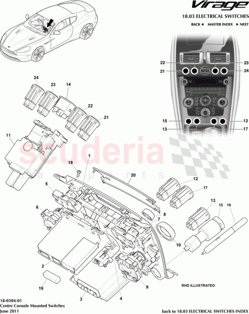 Part Diagram for Aston Martin CG43-18C815-BE