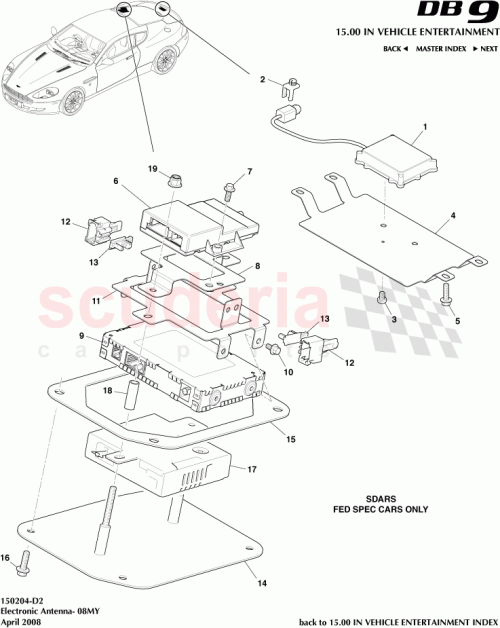Part Diagram for Aston Martin 8D33-19C183-AA