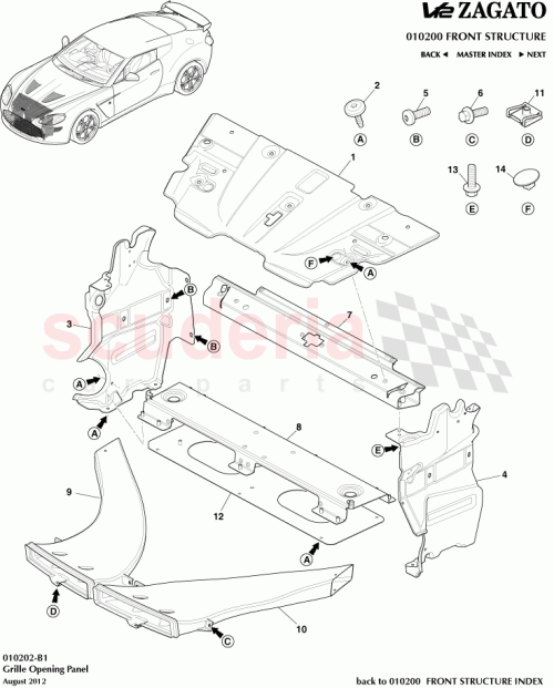 Part Diagram for Aston Martin AD23-8340-AA