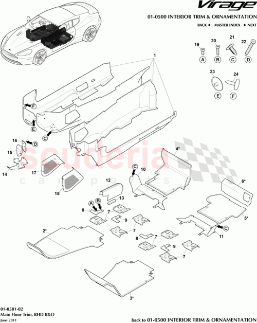 Part Diagram for Aston Martin 9D33-281B10-DDW