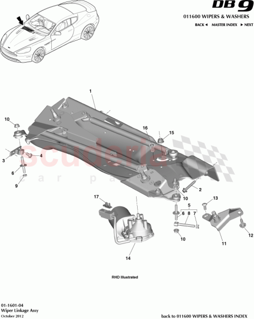 Part Diagram for Aston Martin DG43-17506-AB