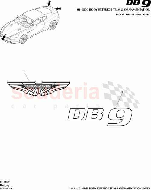 Part Diagram for Aston Martin EG43-407A74-AA