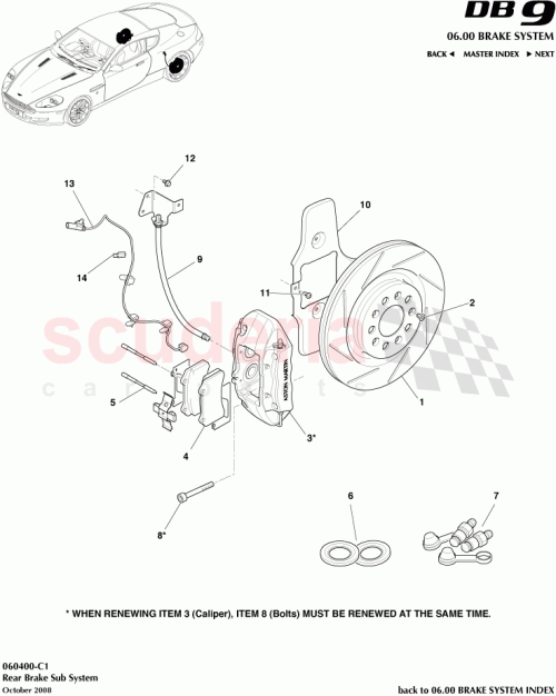 Part Diagram for Aston Martin 8D33-2C029-AA