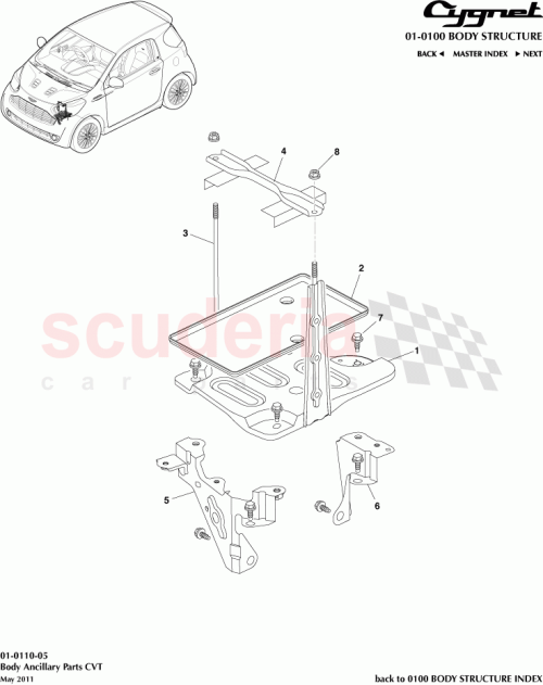 Part Diagram for Aston Martin 74431-52020