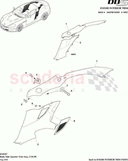 Part Diagram for Aston Martin 9D33-310B09-BA