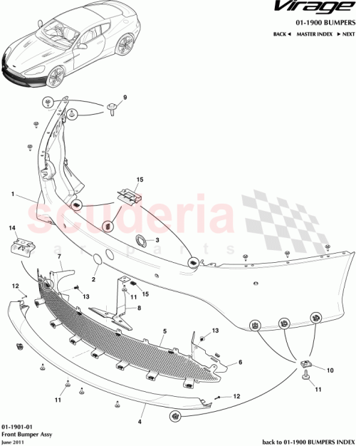 Part Diagram for Aston Martin CG43-17D957-AC