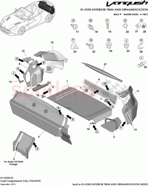 Part Diagram for Aston Martin ED33-45702-AAW