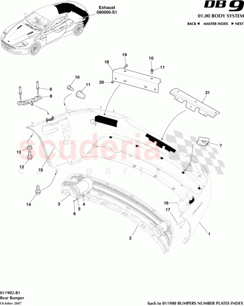 Part Diagram for Aston Martin 4G43-01948-BF