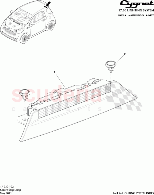 Part Diagram for Aston Martin 81505-74010