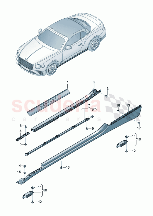 Part Diagram for Bentley 3SD853852D