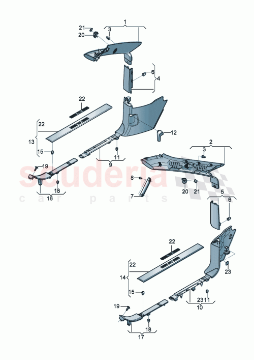 Part Diagram for Bentley 3SD853719B