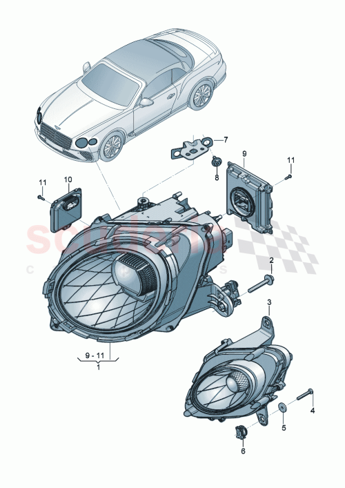 Part Diagram for Bentley 3SD821989A