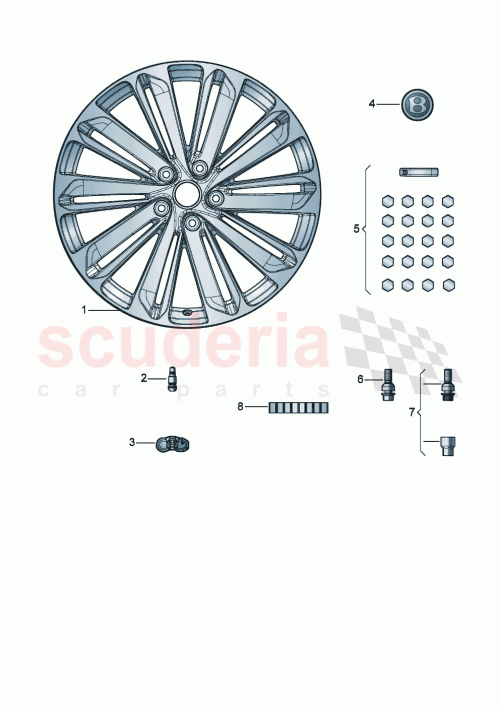 Part Diagram for Bentley 3SA601025AS