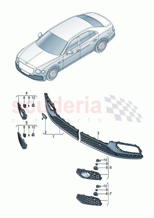 Part Diagram for Bentley 3SE807667F