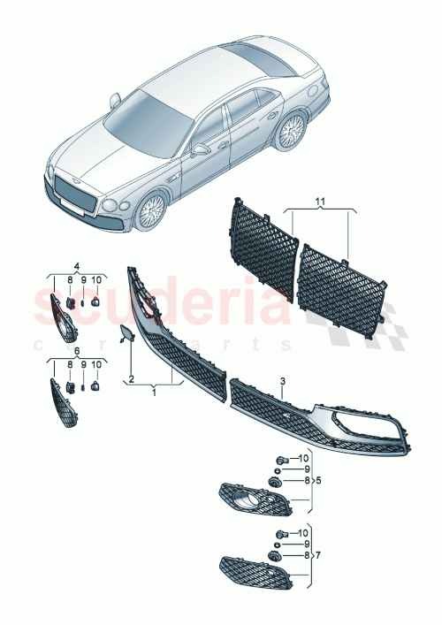 Part Diagram for Bentley 3SE807647AE