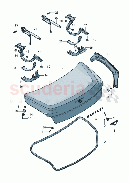 Part Diagram for Bentley 3SE827705
