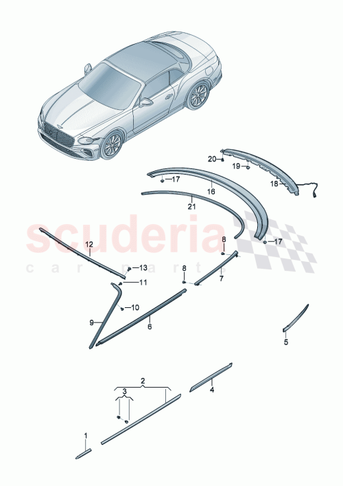 Part Diagram for Bentley 3SD837644B
