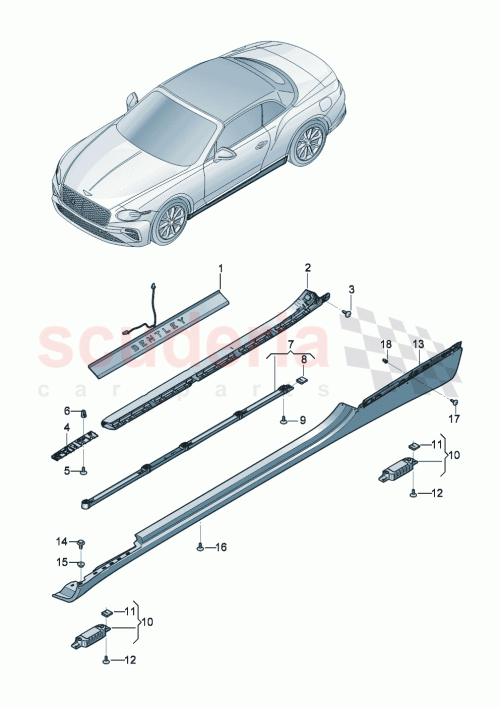 Part Diagram for Bentley 3SD853852K