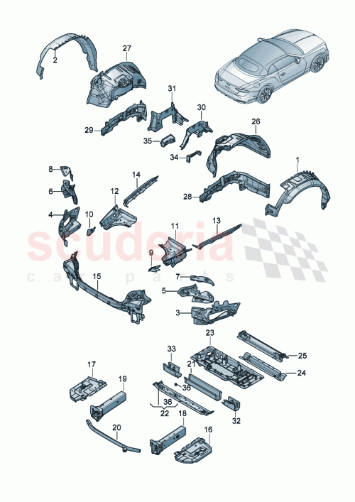 Part Diagram for Bentley 3SD813426C