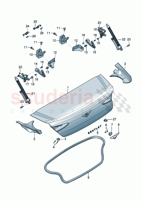 Part Diagram for Bentley 3SD827025AJ