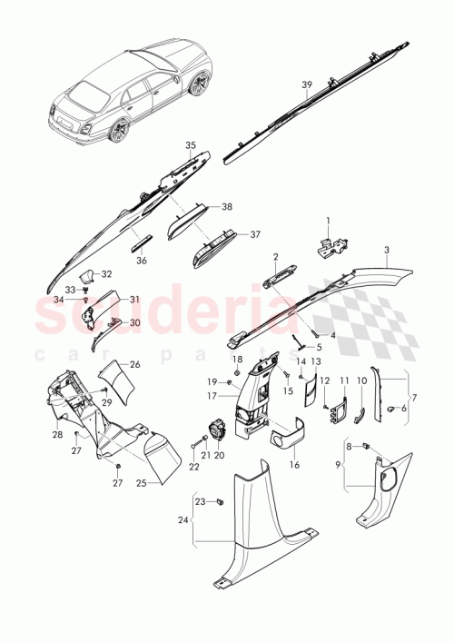 Part Diagram for Bentley 3Y5 864 593 A