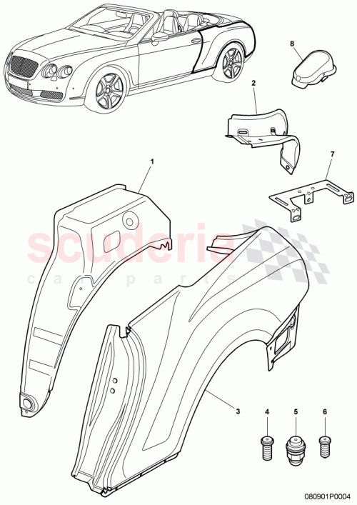 Part Diagram for Bentley 3W7809643A