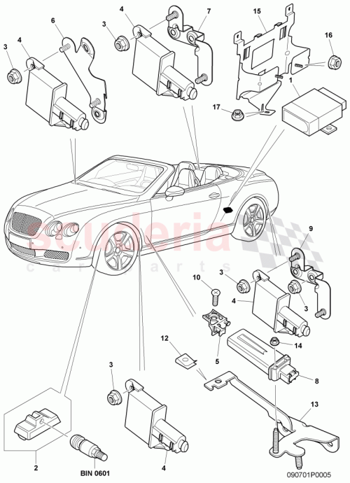 Part Diagram for Bentley 3W7907348A