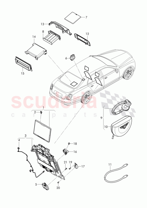 Part Diagram for Bentley 3Y5 885 588 A