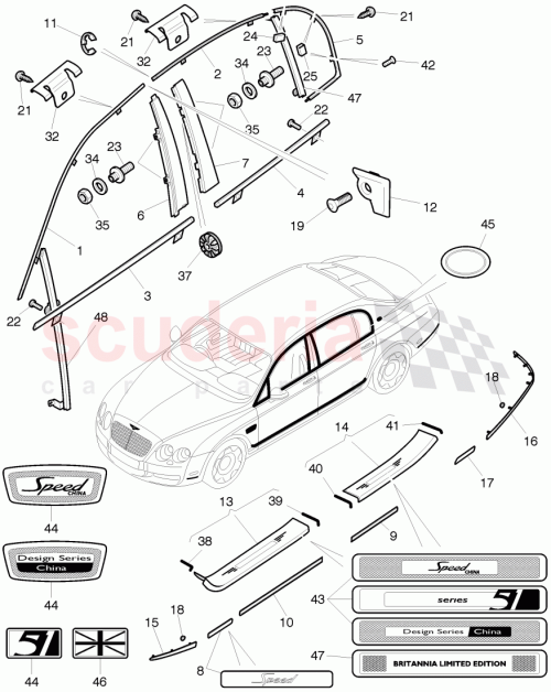 Part Diagram for Bentley 3W8853714D