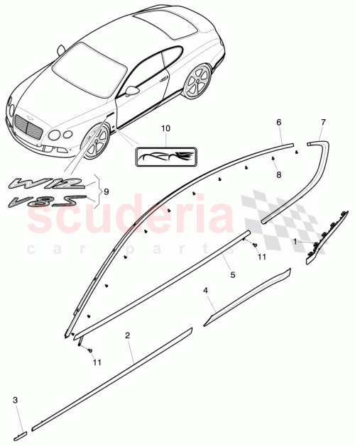 Part Diagram for Bentley 3W8853535AA