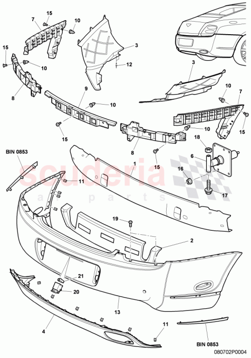 Part Diagram for Bentley 3W8807521D