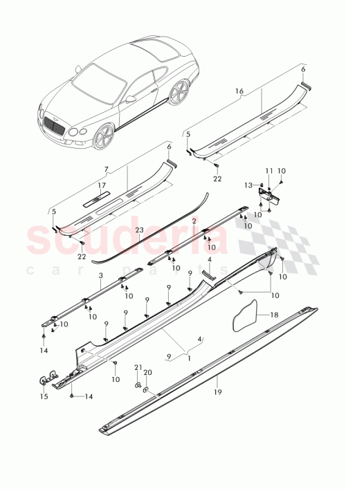 Part Diagram for Bentley 3W3 853 751 C