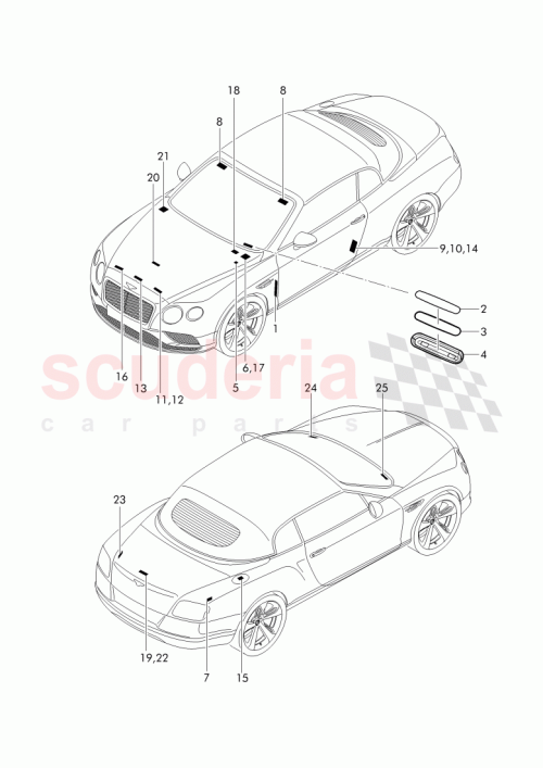 Part Diagram for Bentley 3W7 010 012 AF