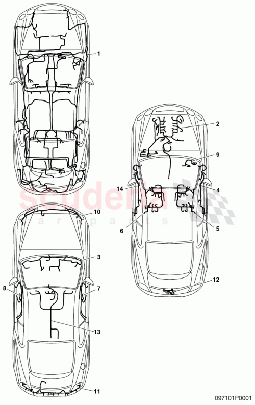 Part Diagram for Bentley 3W8 971 012 J
